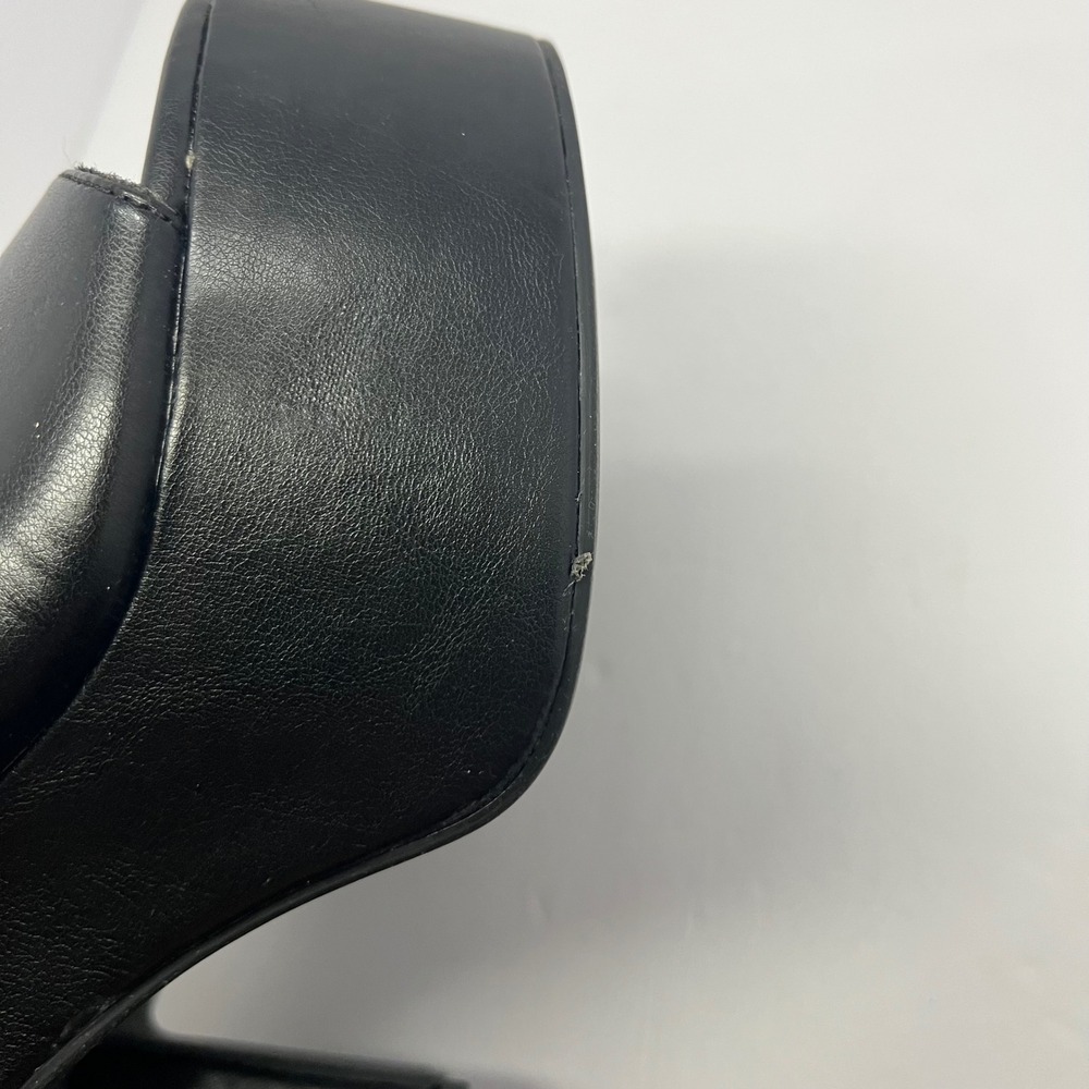 BAMBOO Platform Slide Sandals Womens 7.5 Black Chunky Block Heel Mule Y2K - Picture 10 of 10